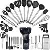 33-Piece High-Temp Resistant Silicone Utensil Set with Non-Stick Spatula & Stainless Steel Cutlery
