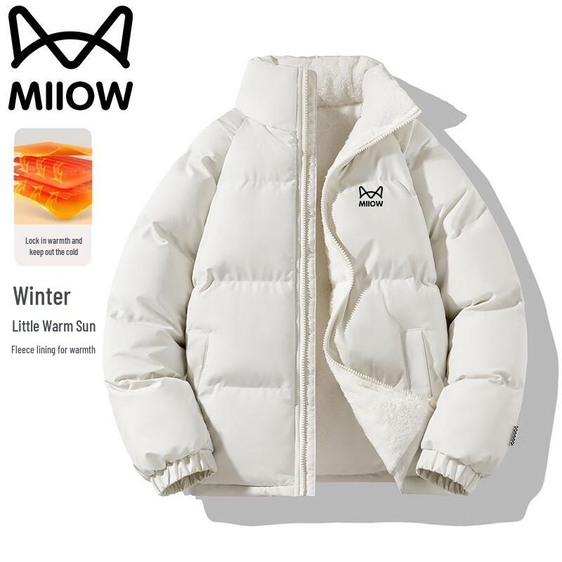 

Men s Stand-Collar Fleece-Lined Padded Jacket XL