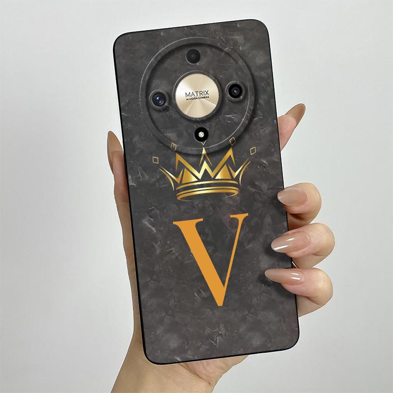 For Honor X9b Case Honor X9A Honor Magic 6 Lite Magic 5 Lite Phone Case Crown Letters Full Matte Anti Drop Soft Protective Cover