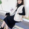 Gilet court en laine d'agneau pour femme, Vintage, chaud, sans manches, en coton, vêtements d'extérieur, décontracté, grande taille, hiver