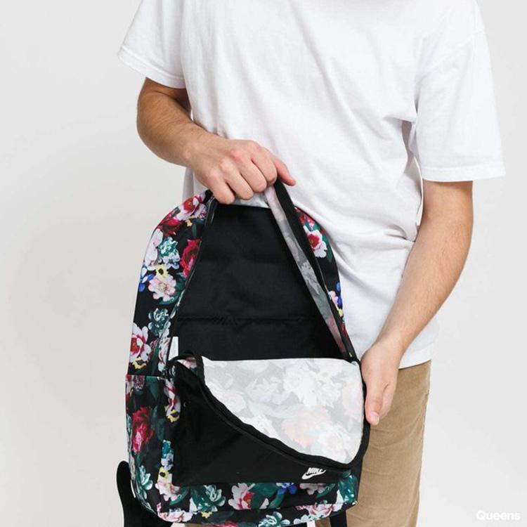 Nike Heritage Printed Polyester Backpack Unisex Backpacks Black DB4715-010