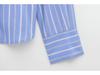 Women's European-American Striped Double-Breasted Long Sleeve Shirt - 2025 Spring Fashion