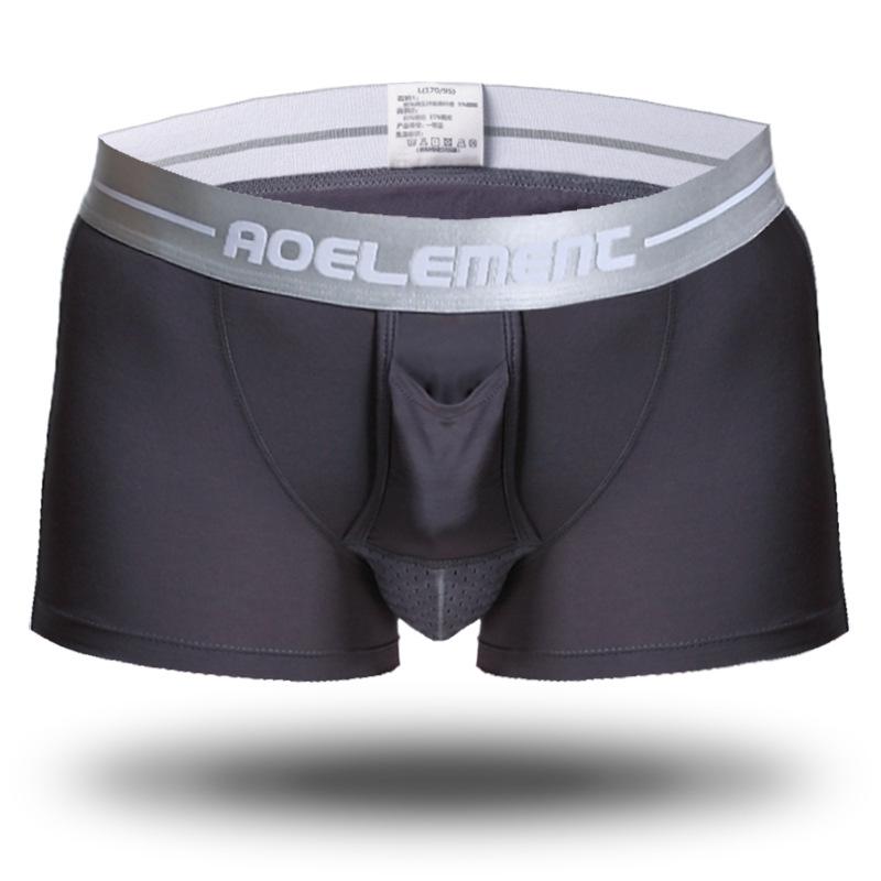 Herren Eis-Seide Mid-Rise Boxer Briefs mit Hodensackstütze
