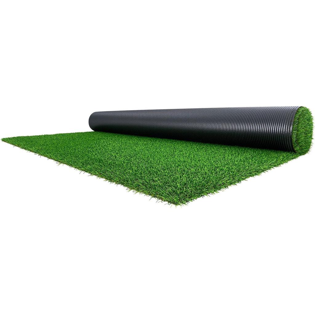 Artificial Grass, 457.2 X 213.36 Cm Fake Grass Turf Rug, 3.5 Cm Pile Height Realistic Synthetic Lawn Carpet Roll Mat, Easy Clean Drainage Holes for