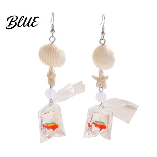 Lightweight Earrings 1 Pair Tropical Fish Bag Dangle Ocean Beach