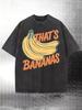 Men's Funny Vintage Banana That's Bananas T-Shirt 100% Cotton Loose Fit Distressed Retro Graphic Tee Top Clothing Fashion Unisex