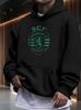 Moletom de Lã Casual com Estampa do Logo do Sporting CP - Pulôver Cinza com Cordão