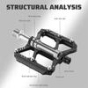 Ultraleichte Fahrradpedale aus Aluminiumlegierung, 3 Lager, rutschfest, wasserdicht, flach, breit