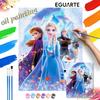 Disney Frozen Paint By Number Kit Elsa Anna Drawing Canvas DIY Wall Art Picture Home Decor Crafts For Adults Gift Set Acrylic Paint