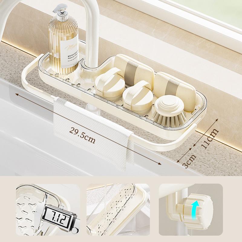 

Подставка для сушки над кухонной мойкой, Многофункциональная подставка для кухонных тряпок, Стойка для хранения крана без сверления, Органайзер для сушки над кухонной мойкой