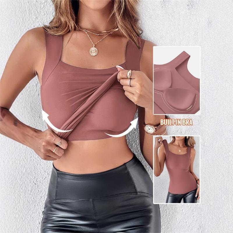 Sous-vêtement de base uni pour femme Gilet à col en U pour la maison