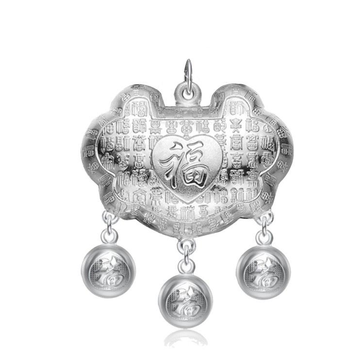 999 Sterling Silver Dragon Baby Longevity Lock - First Birthday Peace Gift for Newborns