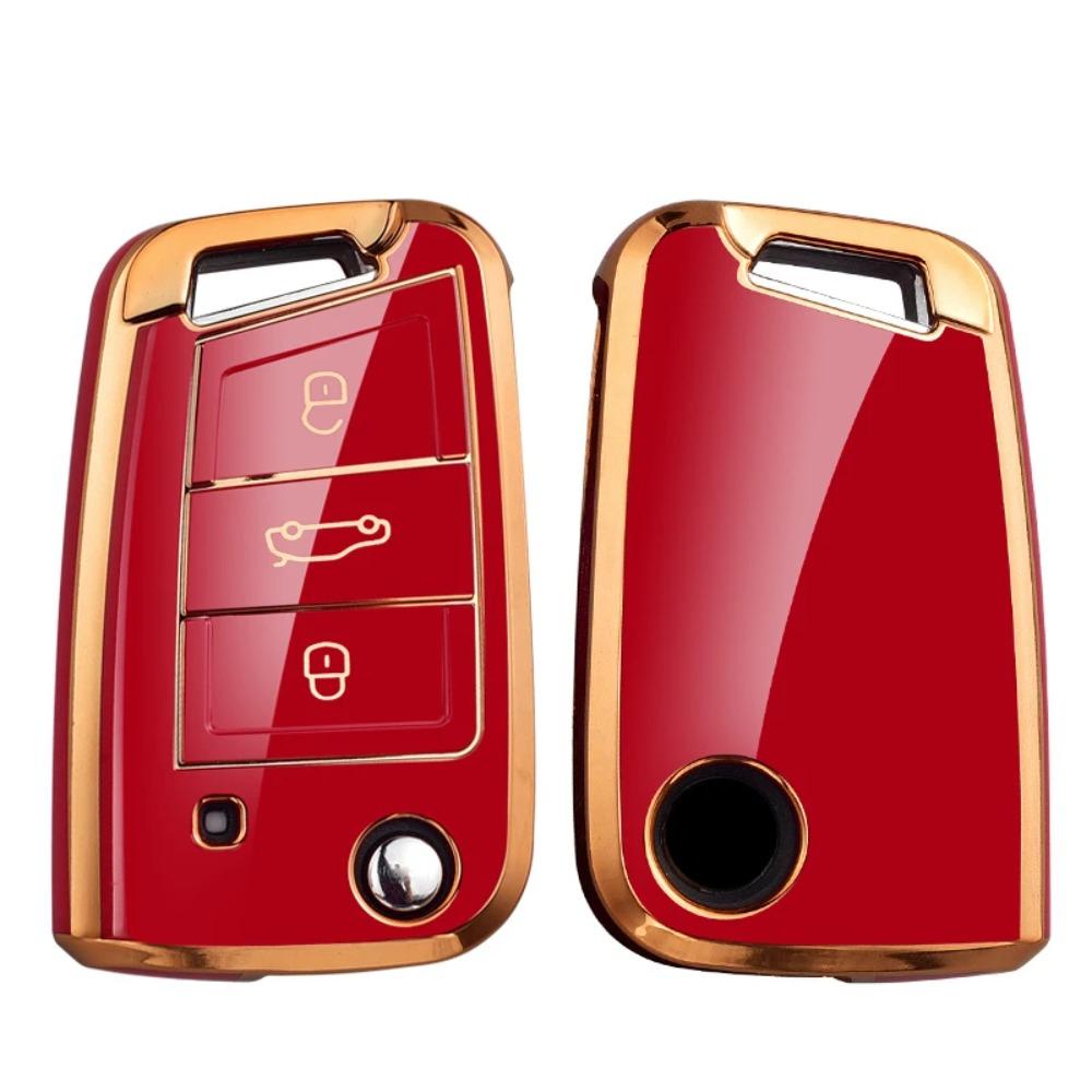 TPU Car Flip Key Case Cover Shell Fob For VW Volkswagen Golf 7 MK7 Tiguan MK2 SEAT Ateca Leon FR 2 Ibiza Skoda Octavia A7
