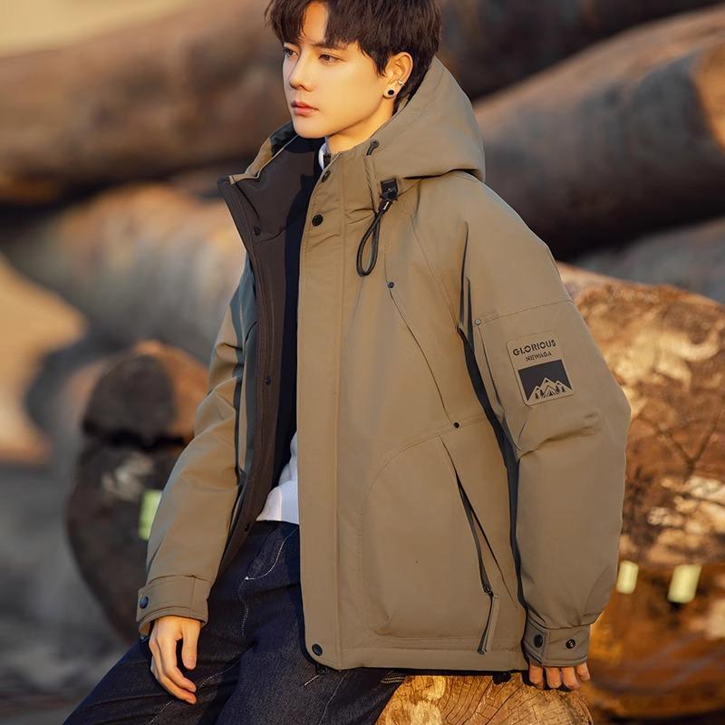 

Outdoor jackets, down jackets, men s winter fashion, cool mountaineering clothes, loose overalls, warm jackets, men s cotton clothes 4XL армия зеленый