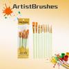 Vibrant Nylon Bristle Paint Brush Set with Durable Plastic Handles - Perfect for Oil, Watercolor, and Gouache Artworks - Multicolor Selection