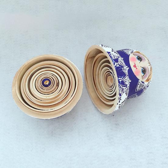 10Pcs/Set Russian Nesting Dolls Matryoshka Wooden Handmade Toy Craft Home Decor