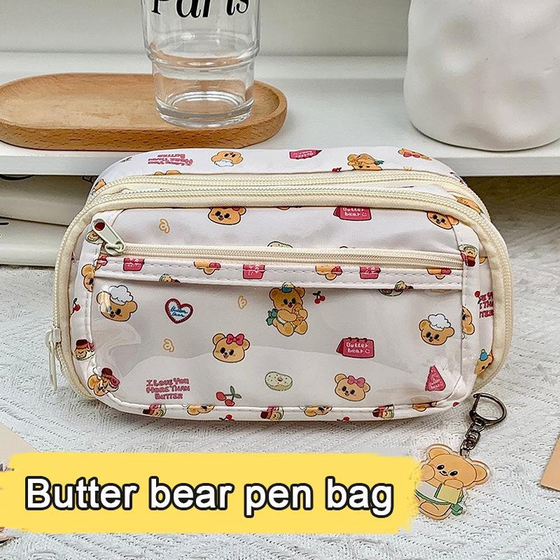 Cute Cartoon Pencil Case For Student Cartoon Anime Bear Creative Pencil Bag High Capacity Stationery Storage Bag Cosmetic Bag