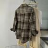 Vacation Plaid Long-sleeved Cardigan Coat Shirt Women's 2025 Autumn and Winter