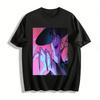 Dark Evil Fanged Curse Pattern Printed Top Unisex Trendy Street Style Loose T-Shirt Pure Cotton T-shirt