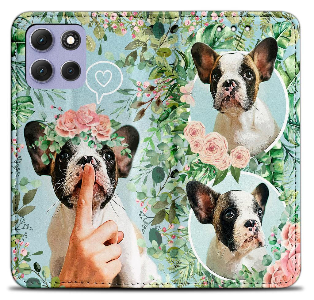 Etui Typu Portfel Do Motorola Moto G86 Power - Pokrowiec Bluemoon Nadruk + Szkło 9H