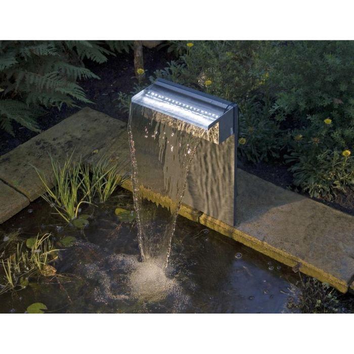 Edelstahl-Wasserklinge Niagara 60 mit LED-Beleuchtung für Gartenteich - UBBINK