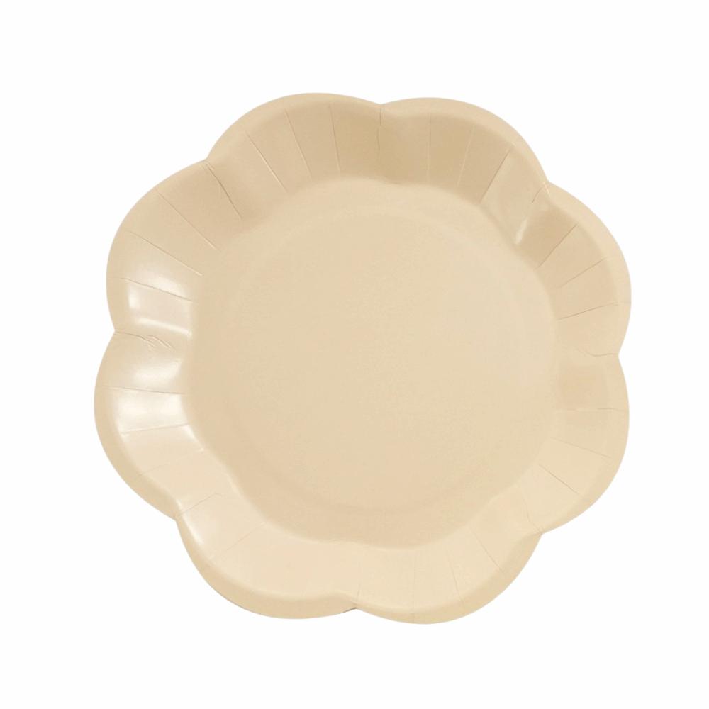 

10pcs Solid Color Paper Plates Four-color Disposable Tableware Dinner Plate Dessert Plate 7 Inch бежевый