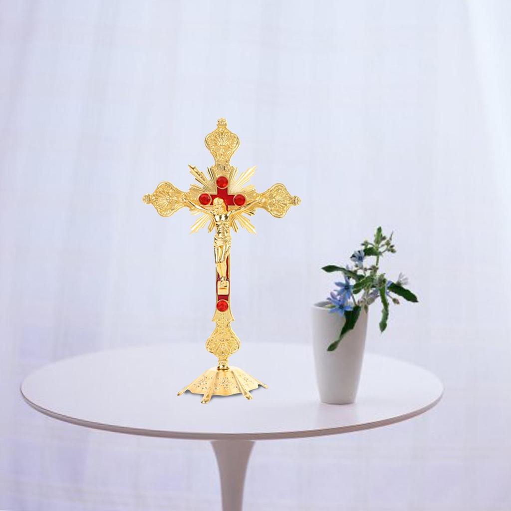 Church Relics Jesus on The Stand Cross Wall Crucifix Antique Home Chapel Decorations Ornamemts