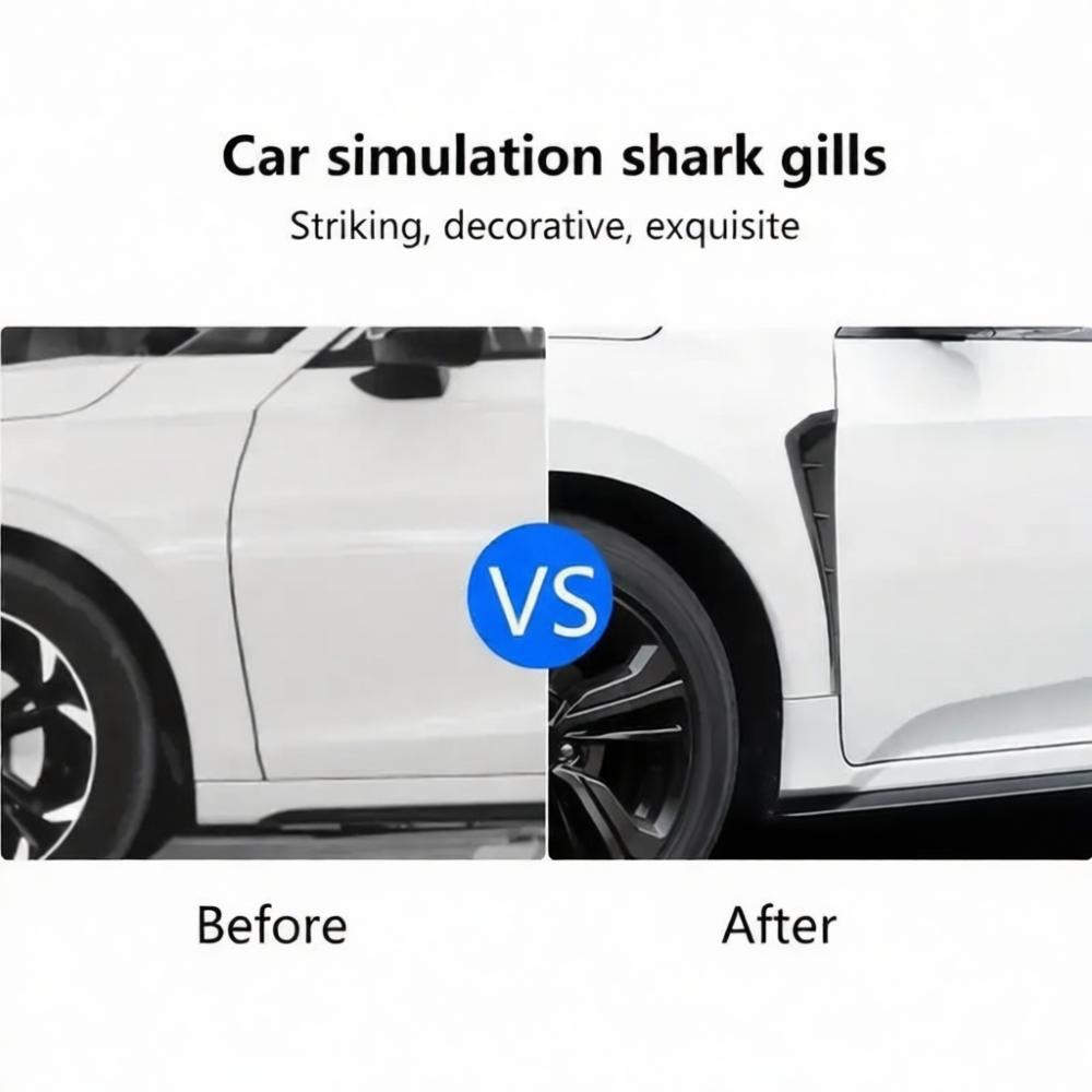 Auto Exterior Side Fender Air Flow Vent Trim Glossy Carbon Fiber Pattern For 10th Gen Civic Sport Modification Styling