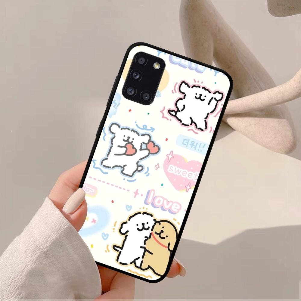 Cartoon Cute Hug Heart Dog Phone Case For Samsung A 10 11 12 13 20 21 22 30 31 32 40 51 52 53 70 71 72 73 91 13 Shell