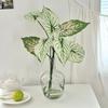 Artificial Alocasia Leaf Faux Greenery Plants Stem Realistic Fake Tropical Leaves for DIY Wedding Centerpiece Flower Arrangement Home Vase Decor