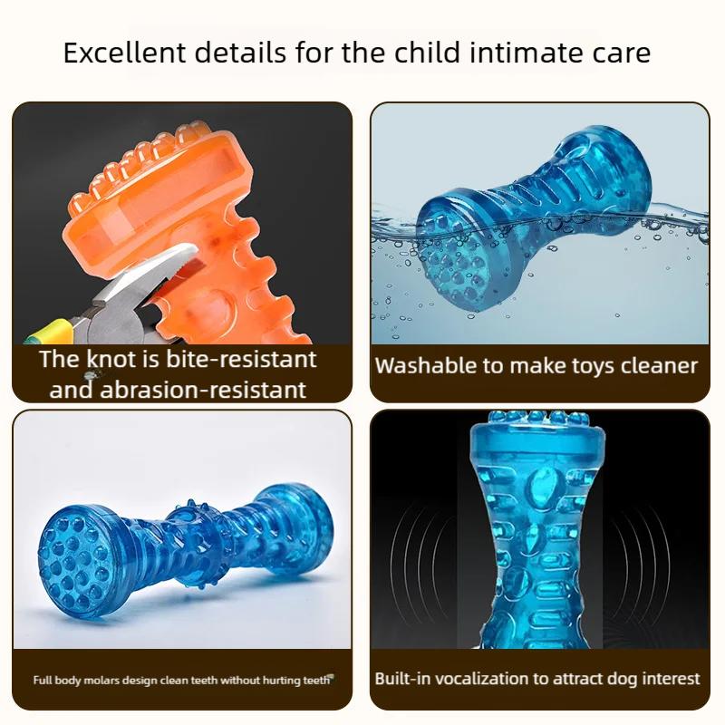 Dog Chew Toy Resistant Bite Sturdy Toothbrush Bone Interactive Puppy Game Toy For Small Medium Large Dogs Pet Accessories