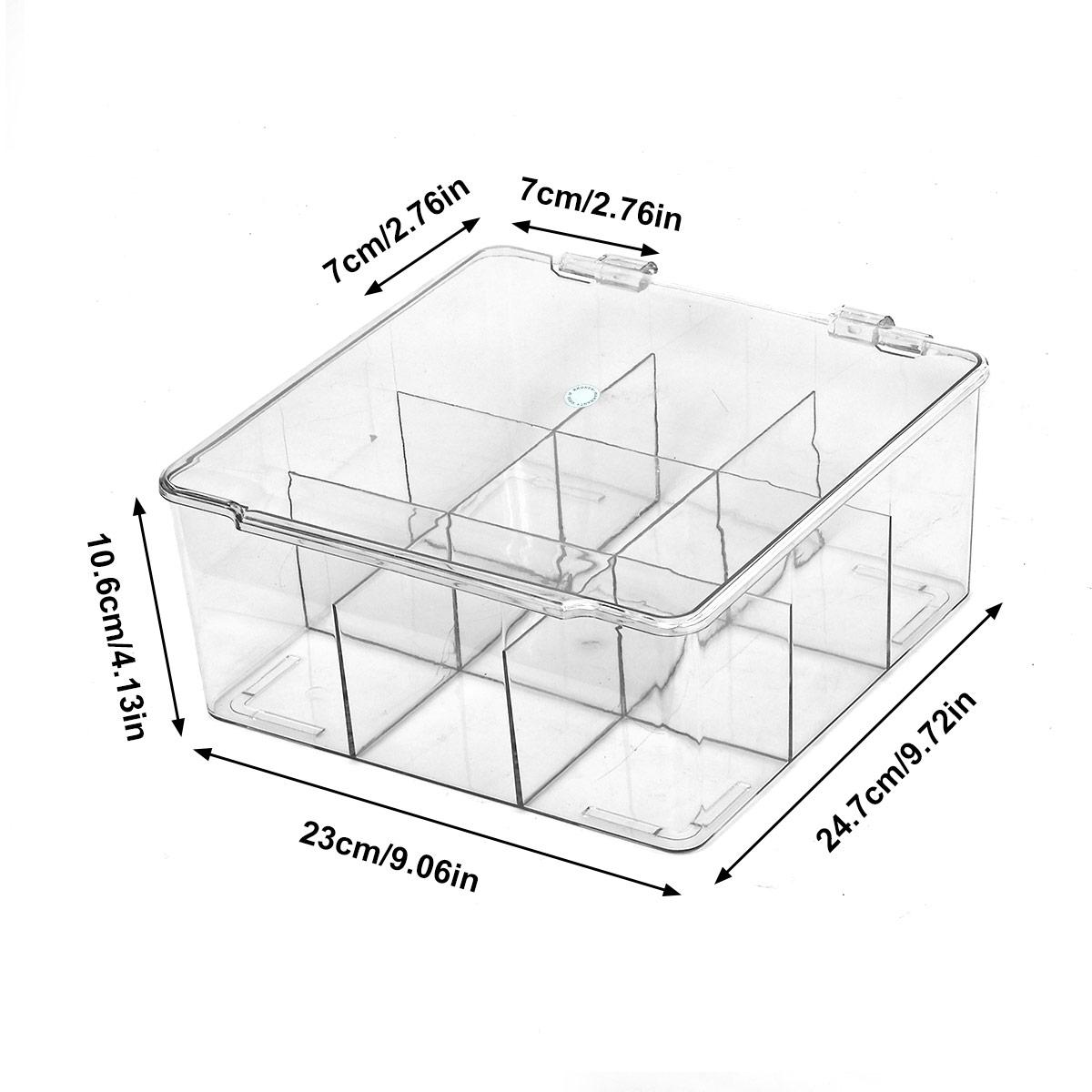 

Transparent nail polish storage box-flip top type, suitable for lipstick, perfume, essence, 9-cell large capacity jewelry box прозрачный