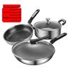 Saste Edelstahl Antihaft Wok, Suppentopf & Bratpfannen Set