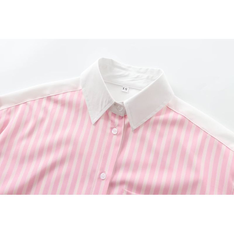 Kaslead New Arrival Women's Clothing Fashion Style Fashion Stripes Poplin Shirt Tops Vest 4661003