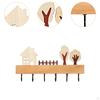 Wooden Key Holder Hat Rack 6 Hooks, Wall Hanging Nordic Rustic Mounted Hanger for Entryway