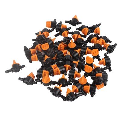 50 pezzi Valvola di irrigazione a goccia Diametro esterno 4/7 mm 6 mm/0,2 pollici Valvola di commutazione per irrigazione a goccia per