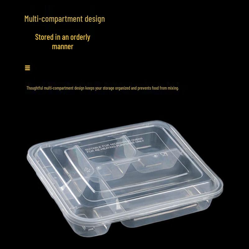 Disposable Microwavable Compartment Lunch Box with Lid
