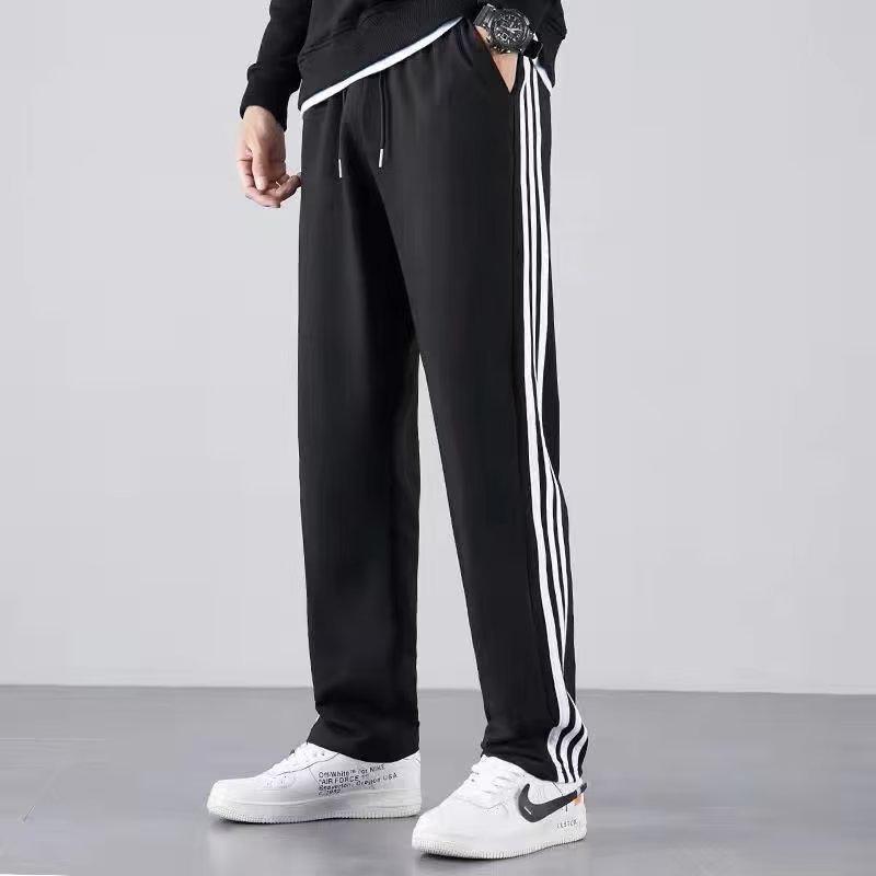 Men's Trendy Spring Three-Stripe Straight-Leg Sweatpants