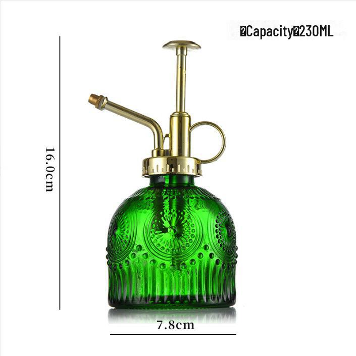 Retro Sunflower Glass Watering Can & Sprayer for Garden