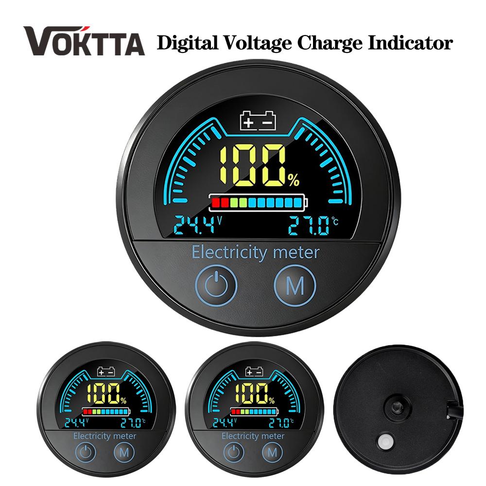 DC7-100V Digital Voltmeter Indicator 12V 24V 36V 48V 72V Waterproof Voltage Tester Battery Capacity Indicator for Car Motorcycle