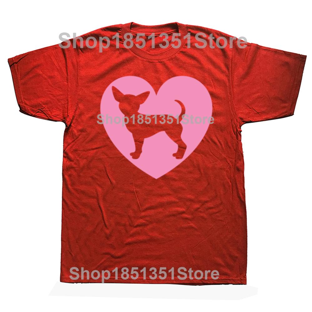 

Funny Chihuahua Art Heart Dog Lover Valentines Day Graphic Tshirts Fashion Casual Tshirt 100 Cotton Loose Oversized T Shirt S
