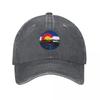 Colorado Staatsflagge mit Bergen Baseballkappe Hut Unisex Für die Sonne modischer Derbyhut Angelkappen Unisex Luxus Damen Unisexs