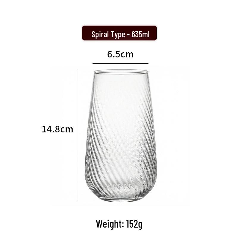 Stylish High Borosilicate Glass Slanted Stripe Cup: Heat Resistant for Cocktails, Coffee, and Cold Drinks