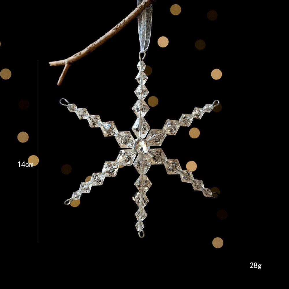 Transparenter Schneeflocken-Eiszapfen Acryl Hängende Schneeflocken-Ornament Heimdeko