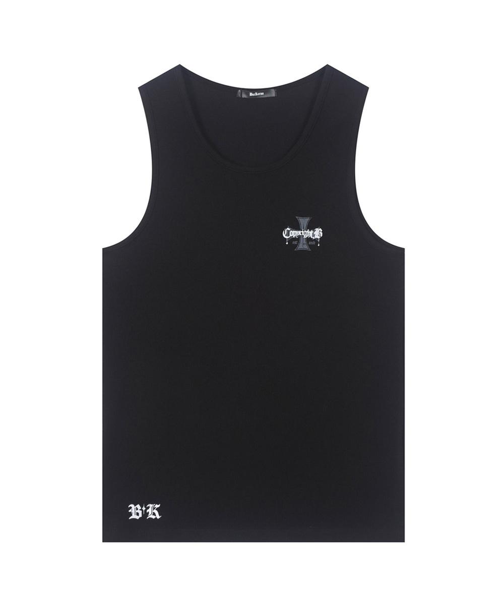 Burkeru Ribbed Graphic Sleeveless Black Black_L
