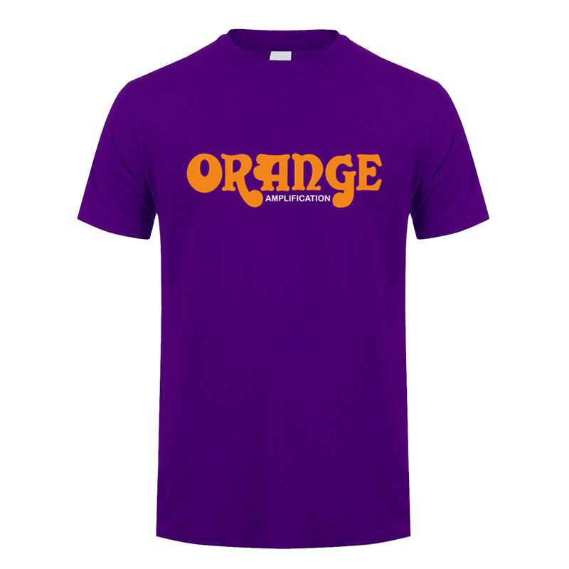 The British Guitar Amps Orange T Shirts Unisex Casual Short Sleeve Mans Cool Cotton Orange AMP Tshirt