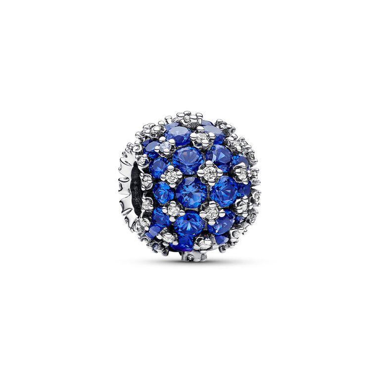 Pandora Round Paved Pendant Women pendants Blue 792630C02 Box