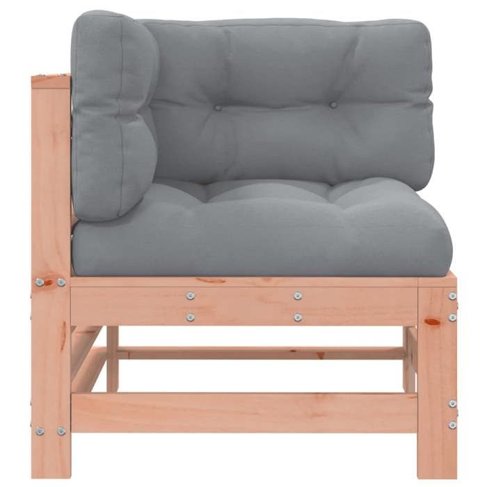 VidaXL Canapé d'Angle avec Coussins, Siège avec Dossier, Meuble de Jardin Terrasse Balcon Patio Extérieur, Marron Bois 825658