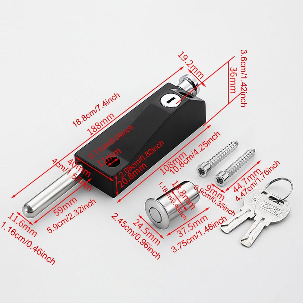 Door Bolts Lock Water Resistant Sturdy 2 Keys Spring Lock Floor Spring Bolt for Toilet Commercial Use Shop Bathroom Home