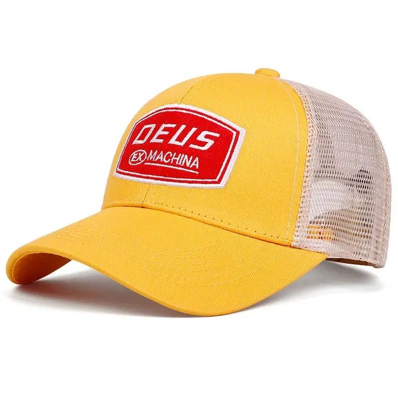 New Retro American Embroidered Letter Baseball Cap for Men and Women, Sun Shading Mesh Personalized Ins Truck Hat